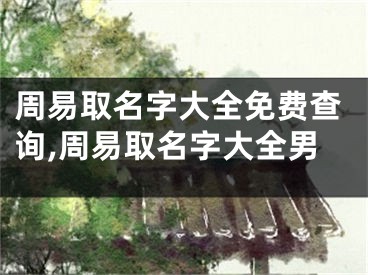 周易取名字大全免费查询,周易取名字大全男