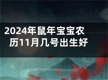 2024年鼠年宝宝农历11月几号出生好