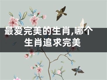 最爱完美的生肖,哪个生肖追求完美