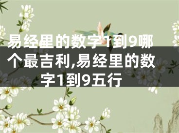 易经里的数字1到9哪个最吉利,易经里的数字1到9五行
