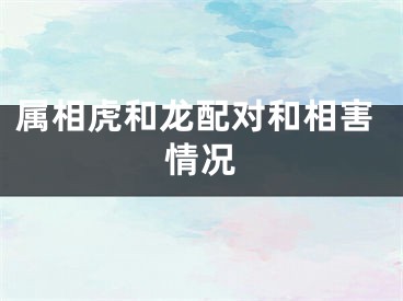 属相虎和龙配对和相害情况