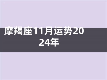 摩羯座11月运势2024年