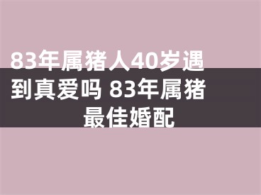 83年属猪人40岁遇到真爱吗 83年属猪最佳婚配