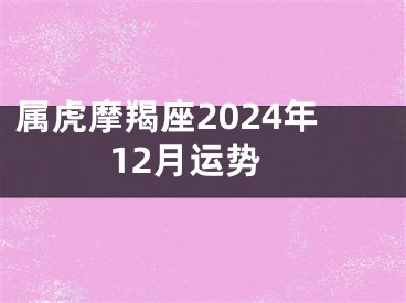 属虎摩羯座2024年12月运势