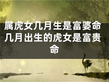 属虎女几月生是富婆命几月出生的虎女是富贵命