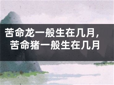 苦命龙一般生在几月,苦命猪一般生在几月