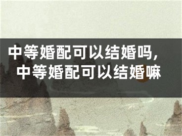 中等婚配可以结婚吗,中等婚配可以结婚嘛