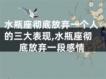 水瓶座彻底放弃一个人的三大表现,水瓶座彻底放弃一段感情
