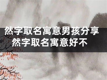 然字取名寓意男孩分享 然字取名寓意好不