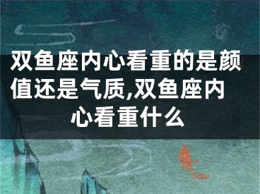 双鱼座内心看重的是颜值还是气质,双鱼座内心看重什么