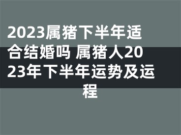 2023属猪下半年适合结婚吗 属猪人2023年下半年运势及运程