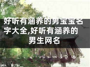 好听有涵养的男宝宝名字大全,好听有涵养的男生网名