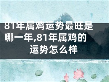 81年属鸡运势最旺是哪一年,81年属鸡的运势怎么样