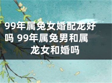 99年属兔女婚配龙好吗 99年属兔男和属龙女和婚吗