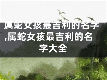 属蛇女孩最吉利的名字,属蛇女孩最吉利的名字大全