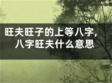 旺夫旺子的上等八字,八字旺夫什么意思