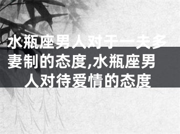 水瓶座男人对于一夫多妻制的态度,水瓶座男人对待爱情的态度