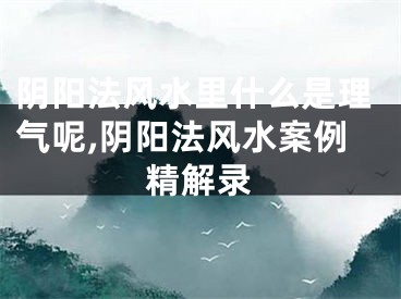 阴阳法风水里什么是理气呢,阴阳法风水案例精解录