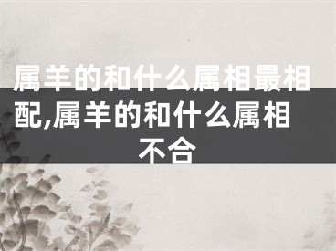 属羊的和什么属相最相配,属羊的和什么属相不合