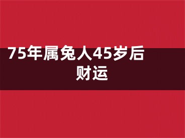 75年属兔人45岁后财运