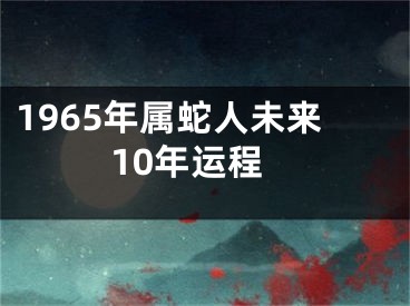 1965年属蛇人未来10年运程