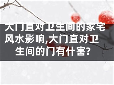 大门直对卫生间的家宅风水影响,大门直对卫生间的门有什害?