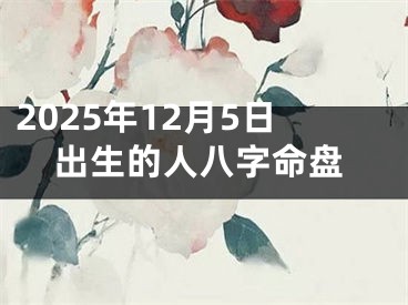 2025年12月5日出生的人八字命盘