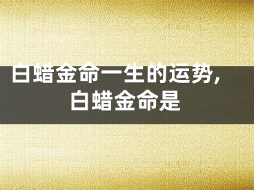 白蜡金命一生的运势,白蜡金命是