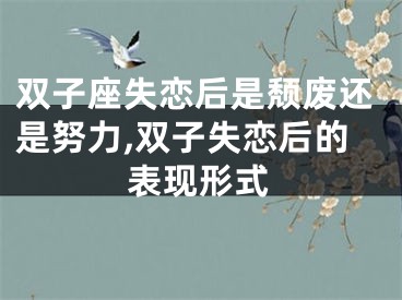双子座失恋后是颓废还是努力,双子失恋后的表现形式