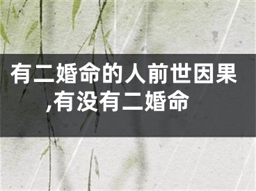 有二婚命的人前世因果,有没有二婚命