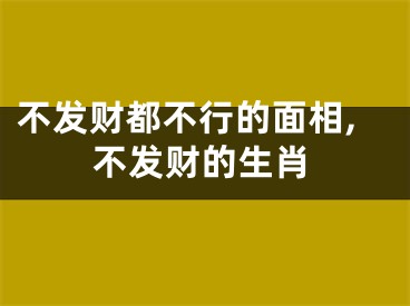 不发财都不行的面相,不发财的生肖