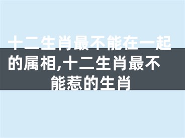 十二生肖最不能在一起的属相,十二生肖最不能惹的生肖