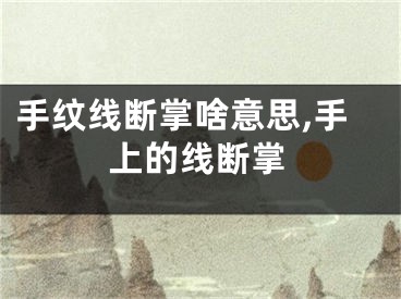 手纹线断掌啥意思,手上的线断掌