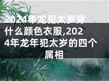 2024年龙犯太岁穿什么颜色衣服,2024年龙年犯太岁的四个属相