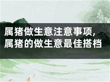 属猪做生意注意事项,属猪的做生意最佳搭档