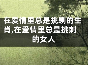 在爱情里总是挑剔的生肖,在爱情里总是挑刺的女人