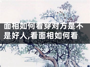 面相如何看穿对方是不是好人,看面相如何看