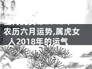 生肖虎女命2018年农历六月运势,属虎女人2018年的运气