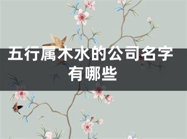 五行属木水的公司名字有哪些
