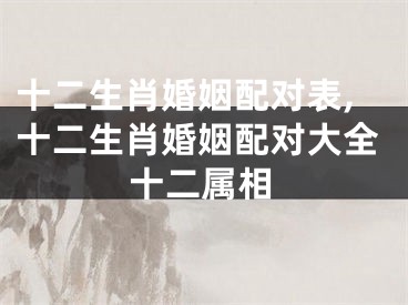 十二生肖婚姻配对表,十二生肖婚姻配对大全十二属相