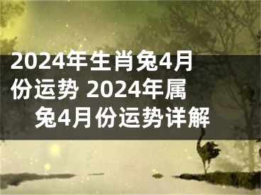 2024年生肖兔4月份运势 2024年属兔4月份运势详解