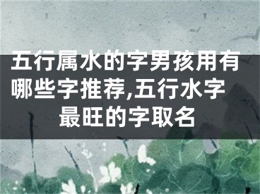 五行属水的字男孩用有哪些字推荐,五行水字最旺的字取名