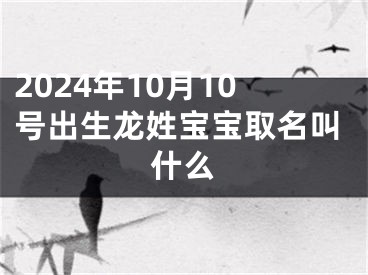 2024年10月10号出生龙姓宝宝取名叫什么