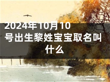 2024年10月10号出生黎姓宝宝取名叫什么