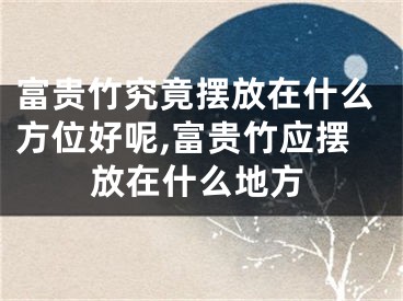 富贵竹究竟摆放在什么方位好呢,富贵竹应摆放在什么地方