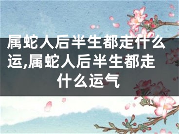 属蛇人后半生都走什么运,属蛇人后半生都走什么运气