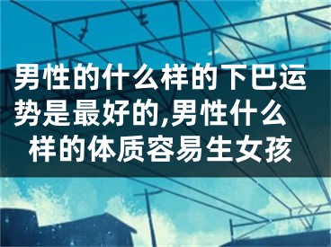 男性的什么样的下巴运势是最好的,男性什么样的体质容易生女孩