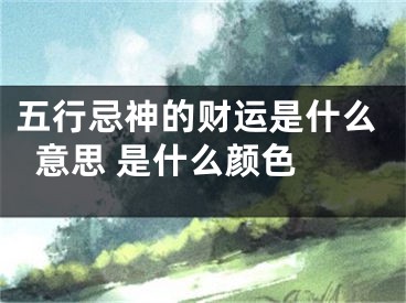 五行忌神的财运是什么意思 是什么颜色 