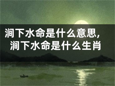 涧下水命是什么意思,涧下水命是什么生肖