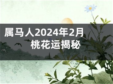 属马人2024年2月桃花运揭秘